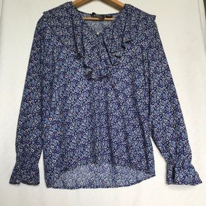 Sasson Vintage Long Sleeve V-neck Floral Blouse